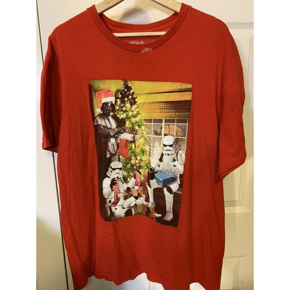 Star Wars Christmas‎ Darth Vader Stormtrooper Presents Men’s Sz XL Red - Picture 5 of 7